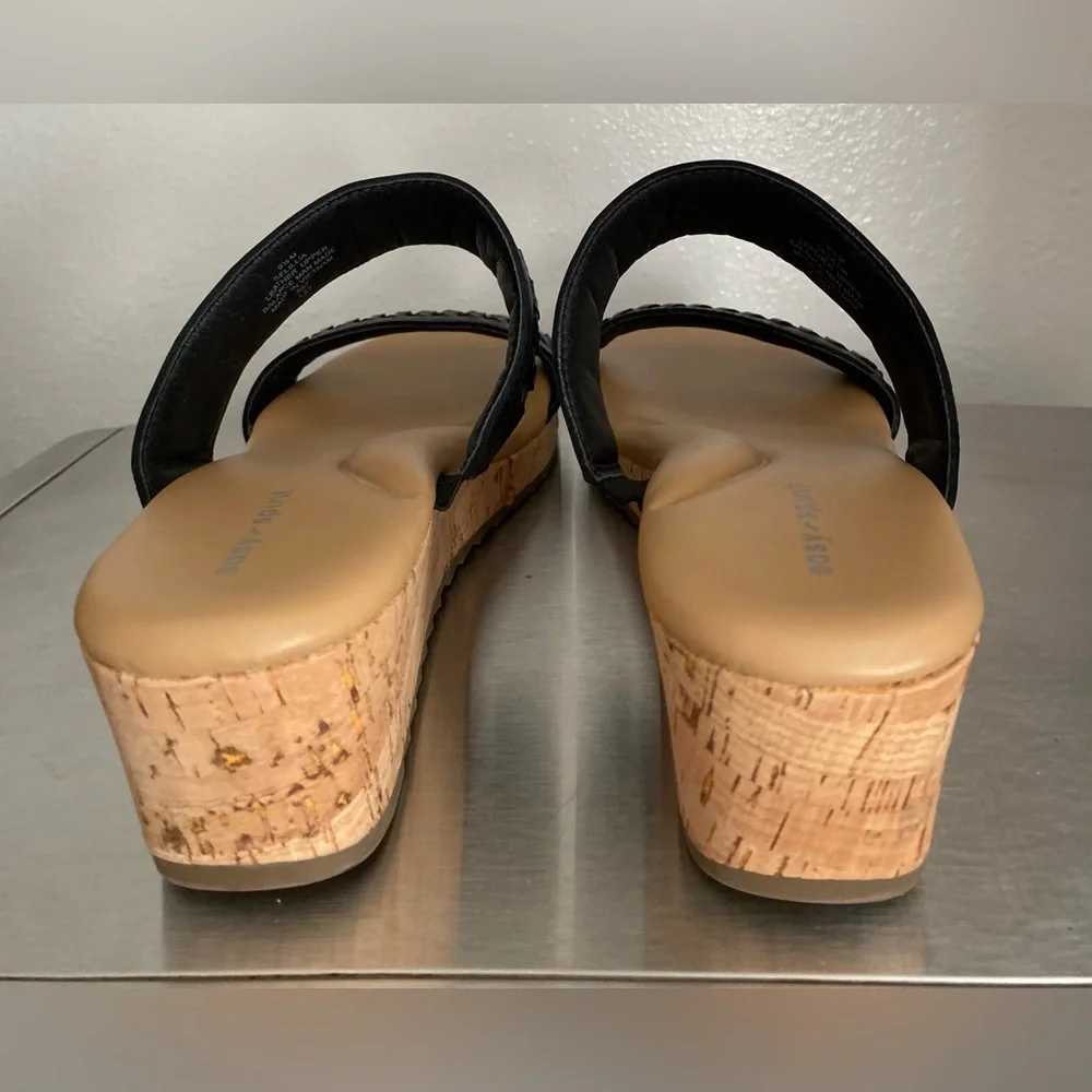 EASY SPIRIT … WOMENS Black and Tan Woven Wedges